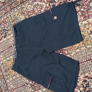 G+ Cargo Shorts Size 34 Casual Front Pockets Drawstring Hem Navy Blue